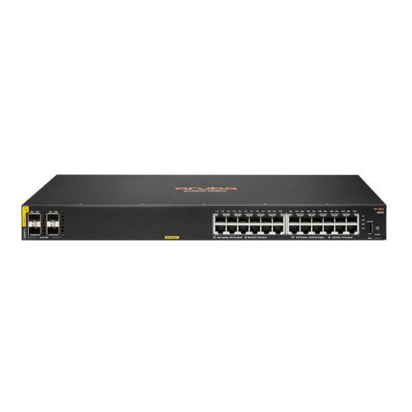 Комутатор HPE Aruba 6000, 24xGE, 4xGE SFP ports, PoE Class 4 370W, LT Warranty