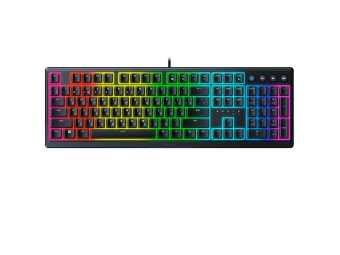 Клавіатура мембранна Razer Ornata V3 104key, Mecha-Membrane Switch, USB-A, EN/UK, RGB, чорний
