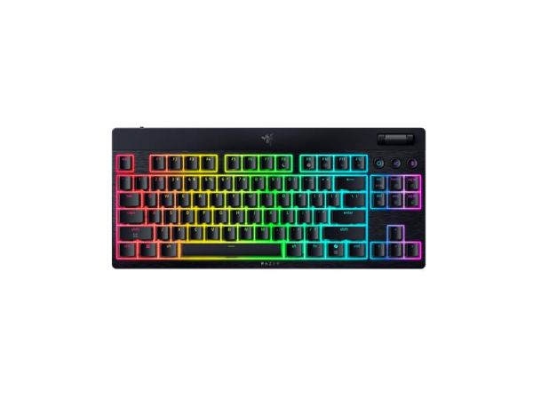 Клавіатура механічна Razer BlackWidow V4 Low-profile TKL HyperSpeed, 87key, Green Switch, USB-A/WL/BT, EN, RGB, чорний