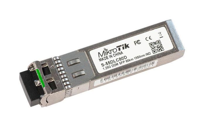 Трансивер MikroTik S-55DLC80D, SFP, 1x1000BaseZX, SM, 80км, LC