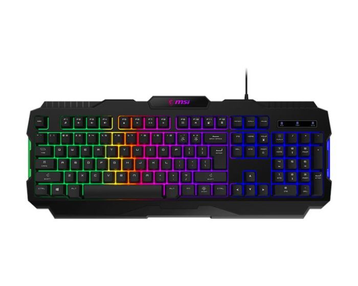 Клавіатура мембранна MSI FORGE GK100 104key, USB-A, EN/UKR/RU, ColorLED, чорний
