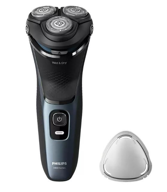 Бритва електр. Philips роторна Series 3000,  бритв.головок-3, Li-Ion, сух.+волог., тример, синій