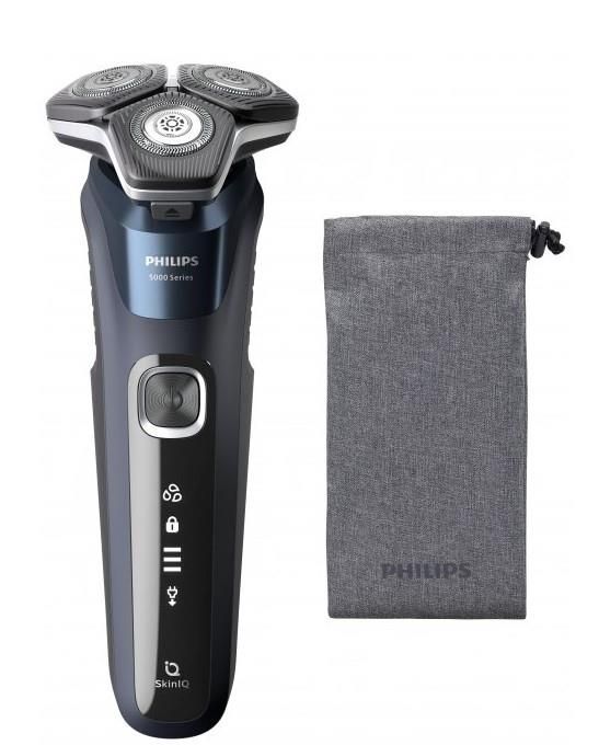 Бритва електр. Philips роторна Series 5000, 9Вт,  бритв.головок-3, Li-Ion, сух.+волог., тример, синій