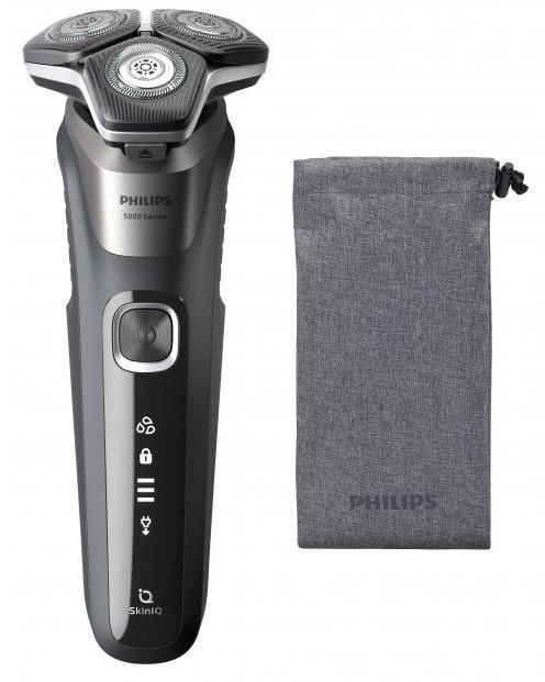 Бритва електр. Philips роторна Series 5000, 9Вт,  бритв.головок-3, Li-Ion, сух.+волог., тример, сірий