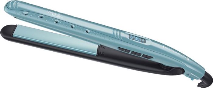 Випрямляч Remington Wet 2 Straight, 47Вт, темп.режимів-10, 140-230С, дисплей, кераміка, титан , бірюзовий