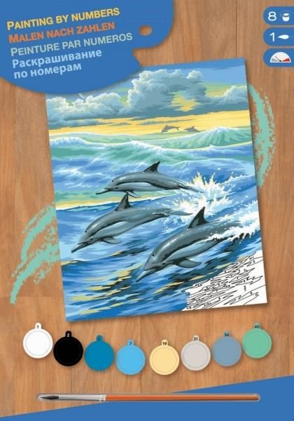 Набір для творчості Sequin Art Painting by numbers Junior Дельфіни 23*30см