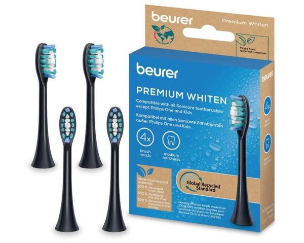 Насадки для зубних щіток Beurer SC 30/50 Premium Whiten, для відбілювання, 4 шт в комплекті, чорні