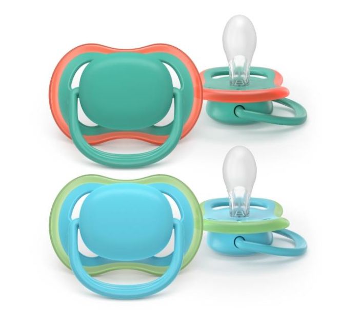 Пустушка  Avent Ultra Air, 6-18 міс., 2 шт, дизайн для хлопчиків.