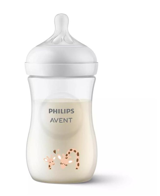 Пляшка для годування Avent Natural 260мл, Природний потік, жираф