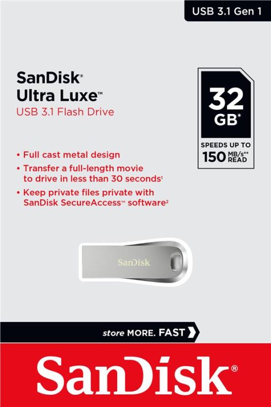 Накопичувач SanDisk   32GB USB 3.1 Type-A Ultra Luxe Срібний