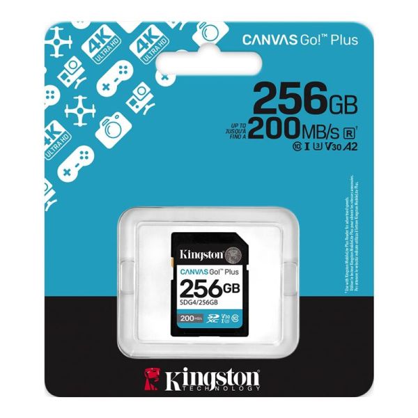 Карта пам'яті Kingston SD  256GB C10 UHS-I U3 V30 R200/W160MB/s