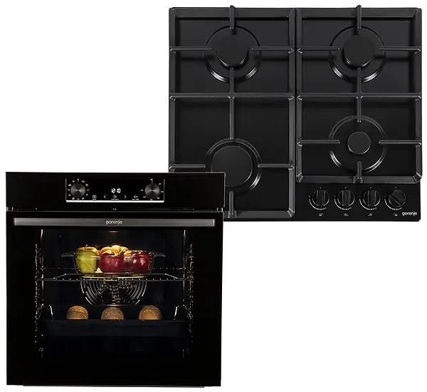 Комплект Gorenje (духовка електрична BO6735E02BK + поверхня газова G641EB), 740147, чорн