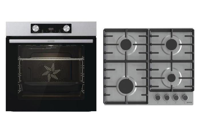 Комплект Gorenje (духовка електрична BO6737E02XK + варильна поверхня газова G642ABX), 743550, нерж.