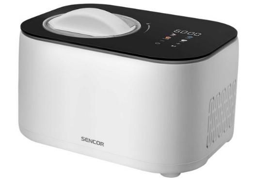 Морозивниця Sencor 100Вт, чаша-1л, час приготув.-60хв, пластик, чорно-білий