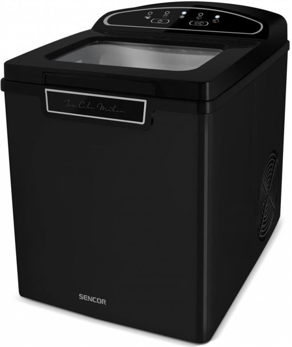 Льодогенератор побутовий Sencor SIM3000BK, 105 Вт, 12 кг/добу, об'єм 1.9л, приготування за 9 хв, 2 розміри льоду, чорний