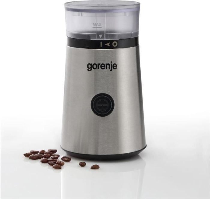 Кавомолка Gorenje роторна 150Вт, об'єм зерен-60г, метал, чорно-сріблястий