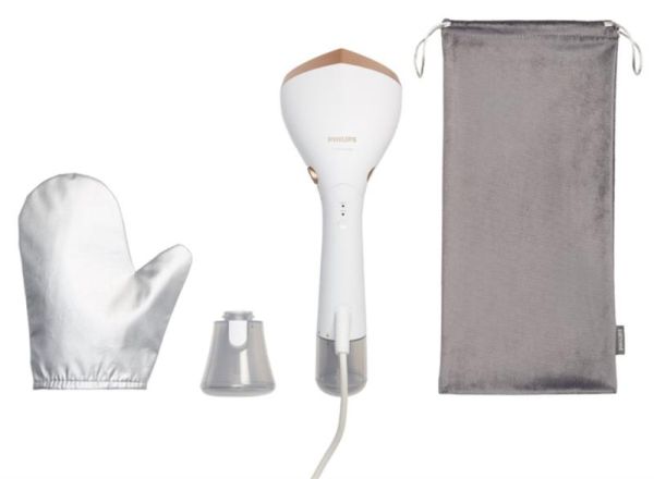 Відпарювач Philips компактний Series 7000, 1500Вт, 100 и 200мл, паровий удар -28гр, рукавичка, чохол, нерж. сталь, білий