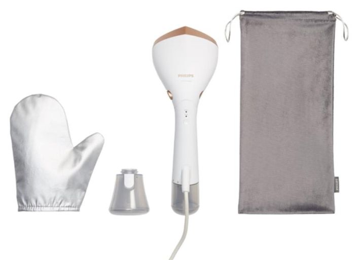 Відпарювач Philips компактний Series 7000, 1500Вт, 100 и 200мл, паровий удар -28гр, рукавичка, чохол, нерж. сталь, білий
