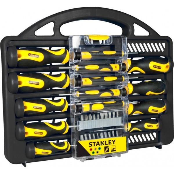 Викрутки Stanley 1/4", бітотримач, 20 біт, SL,PH,PZ,Torx, кейс набір 34шт