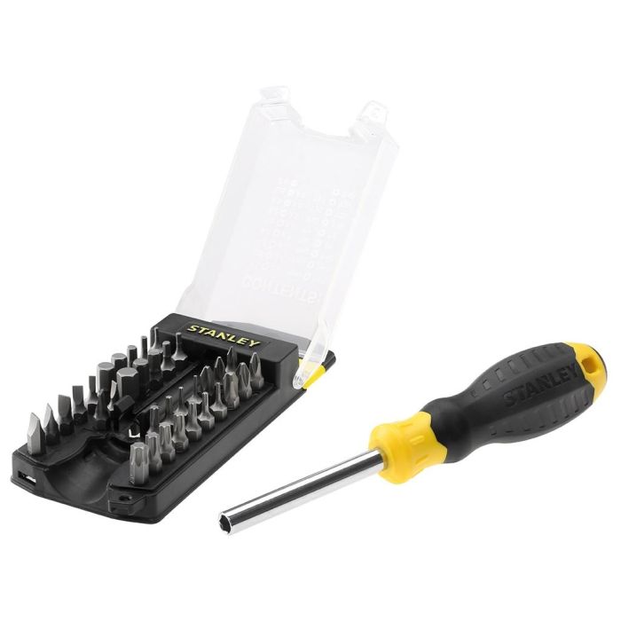 Викрутка Stanley Multibit 1/4", бітотримач, 34 біт, SL,PH,Torx,H, кейс, набір 35шт