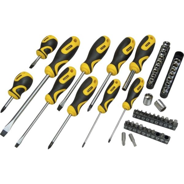 Викрутки Stanley 20 біт, SL,PH,Torx,H, 18 торцевих головок, сумка, набір 48шт