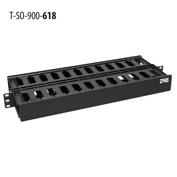 Кабельний організатор ZPAS 19", 1U, двобічна гребінка