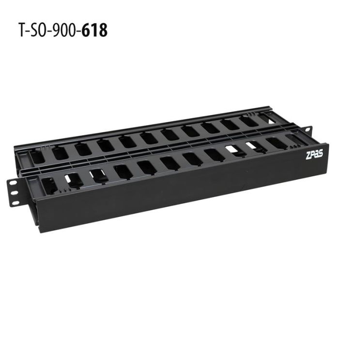 Кабельний організатор ZPAS 19", 1U, двобічна гребінка