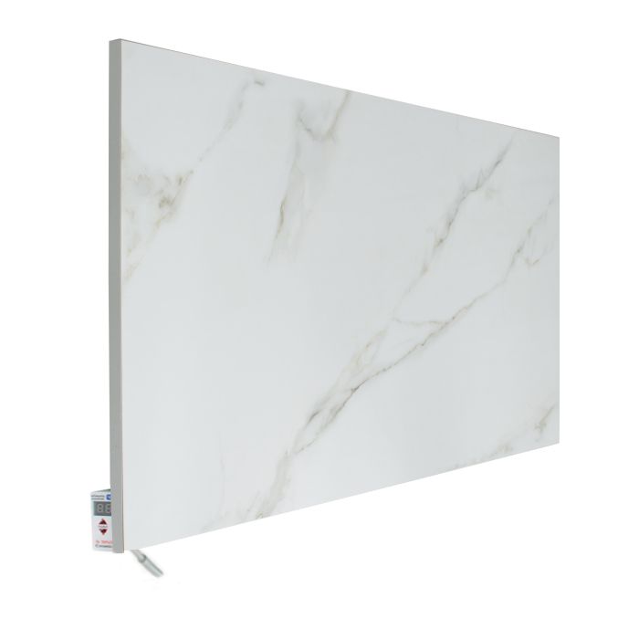 Керамічна панель TEPLOCERAMIC, 20м2, 1000Вт, електр. упр-ння, 120 х 60см, терморегулятор, білий мармур