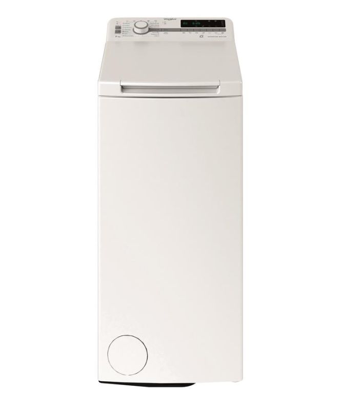 Пральна машина Whirlpool вертикальна, 7кг, 1200, B, 60см, дисплей, інвертор, білий