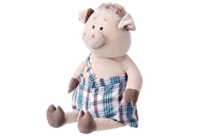 М'яка іграшка Same Toy Свинка у комбінезоні 60см