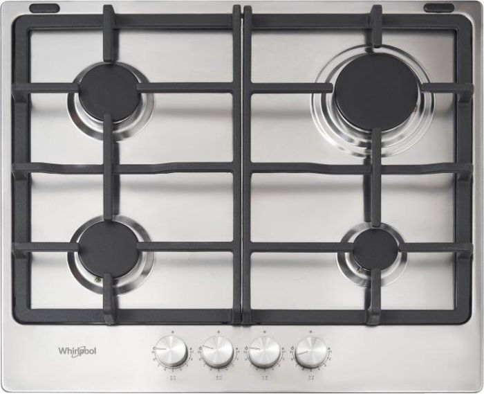 Варильна поверхня Whirlpool газова, 60см, чавун, турбо-конфорка, нерж