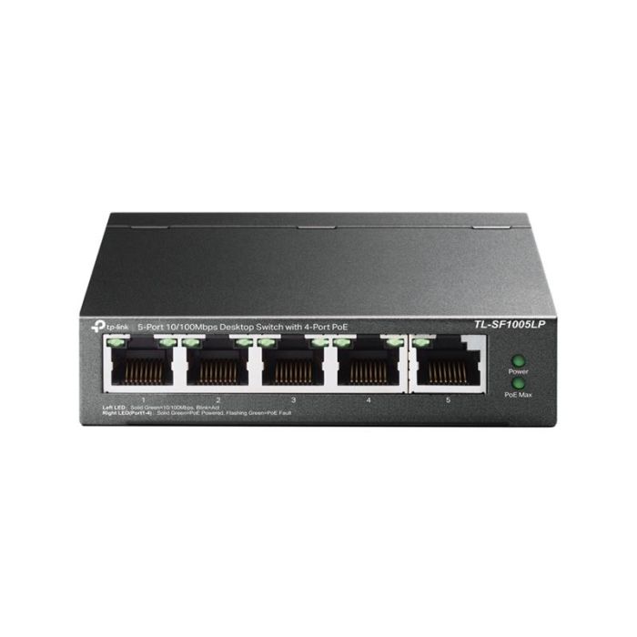 Комутатор TP-LINK TL-SF1005LP 5x1FE (4xPoE), 41Вт, Некерований