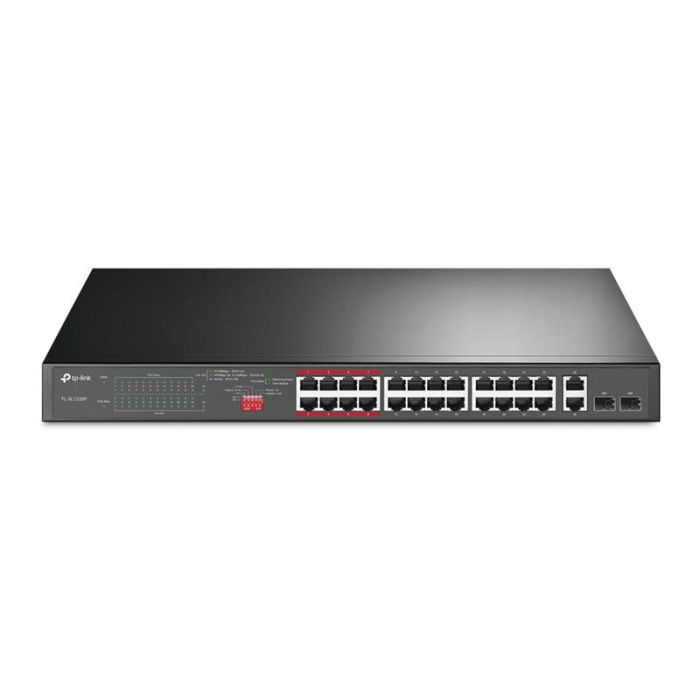 Комутатор TP-LINK TL-SL1226P 24xFE (24xPoE), 2xSFP, 250Вт, Некерований
