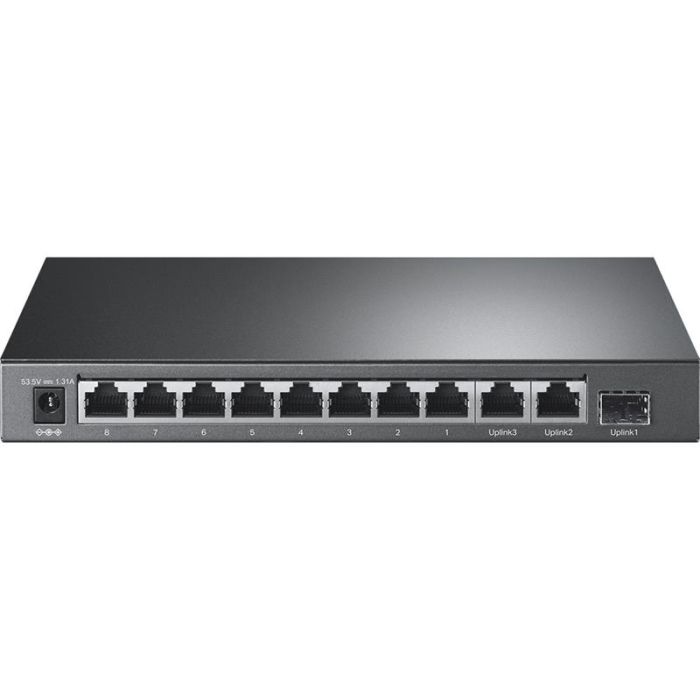 Комутатор TP-LINK TL-SL1311P 8x1FE (8xPoE), 2xGE, 1xSFP, 65Вт, Некерований