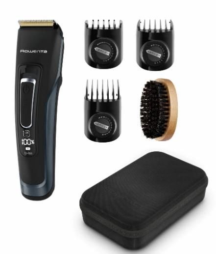Машинка для стрижки Rowenta Advancer, для бороди, вусів, голови, мережа+акум., роторний мотор, насадок-3, кейс, титан.напил., темно-синій