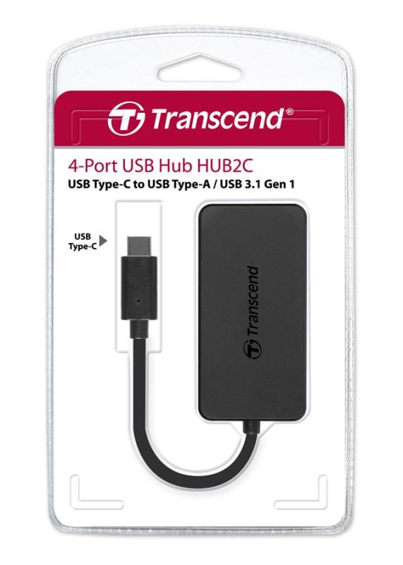 Хаб Transcend USB 3.1 Type-C > 4xUSB 3.1 Type-A пасивний