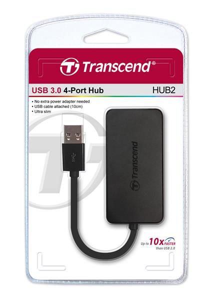 Хаб Transcend USB 3.1 Type-A > 4xUSB 3.1 Type-A пасивний