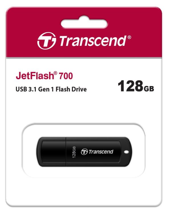 Накопичувач Transcend 128GB USB 3.1 Type-A JetFlash 700 Чорний
