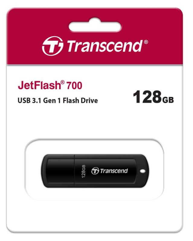 Накопичувач Transcend 128GB USB 3.1 Type-A JetFlash 700 Чорний
