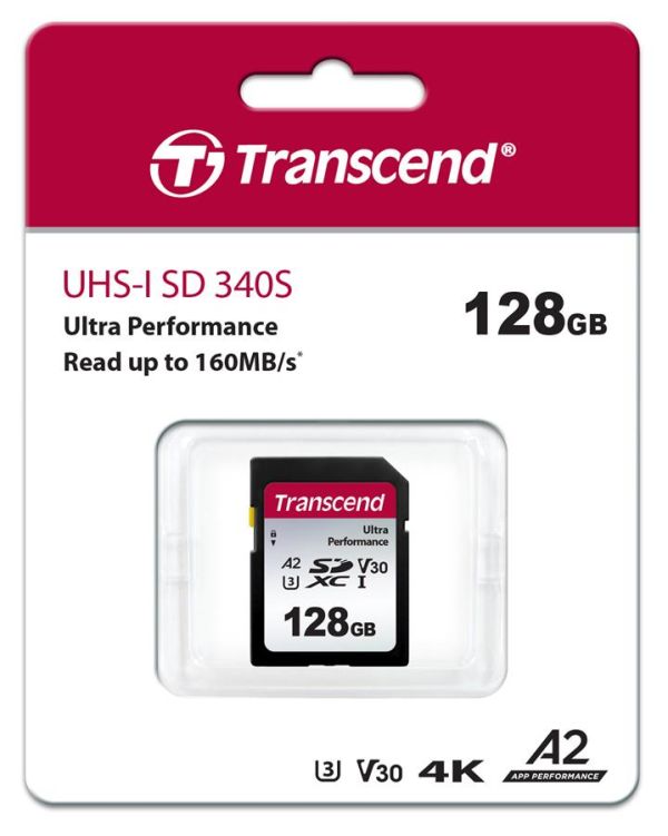 Карта пам'яті Transcend SD 128GB C10 UHS-I U3 A2 R160/W90MB/s 4K