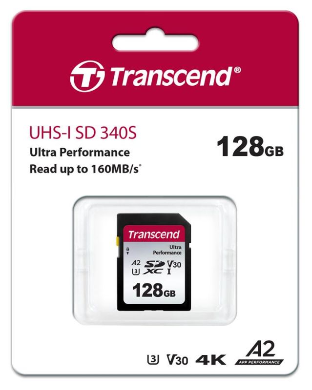 Карта пам'яті Transcend SD 128GB C10 UHS-I U3 A2 R160/W90MB/s 4K