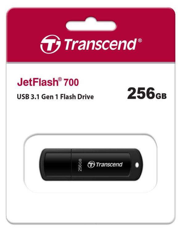 Накопичувач Transcend 256GB USB 3.1 Type-A JetFlash 700 Чорний