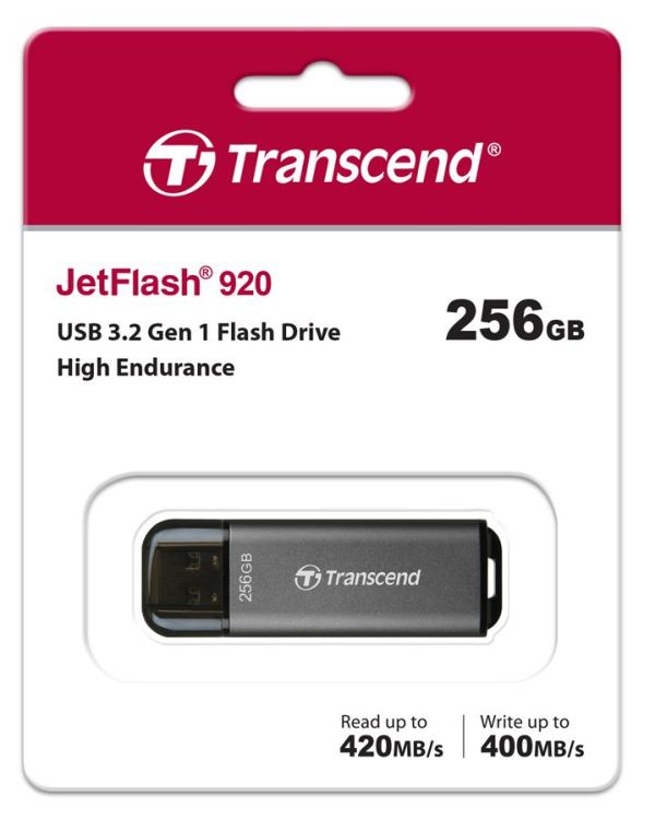 Накопичувач Transcend 256GB USB 3.2 Type-A JetFlash 920 R420/W400MB/s Чорний