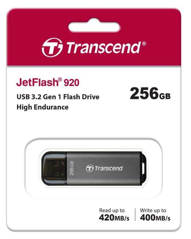 Накопичувач Transcend 256GB USB 3.2 Type-A JetFlash 920 R420/W400MB/s Чорний