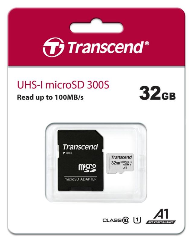 Карта пам'яті Transcend microSD   32GB C10 UHS-I R100/W20MB/s + SD
