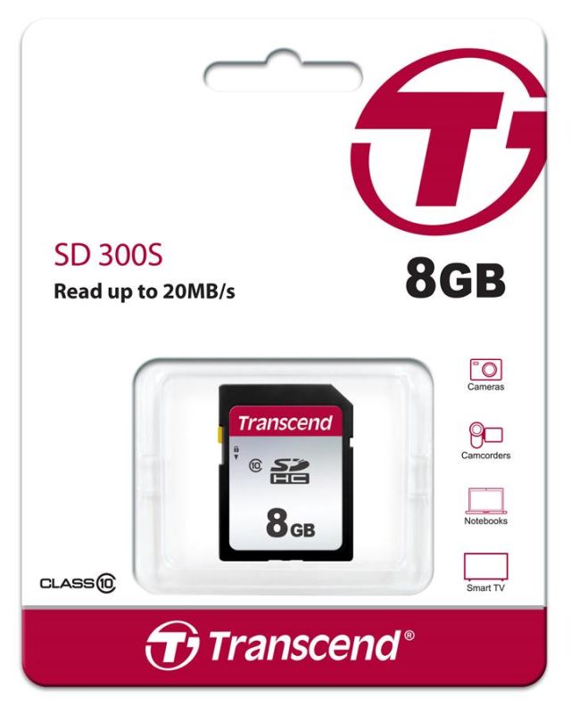 Карта пам'яті Transcend SD   8GB C10 R20/W10MB/s