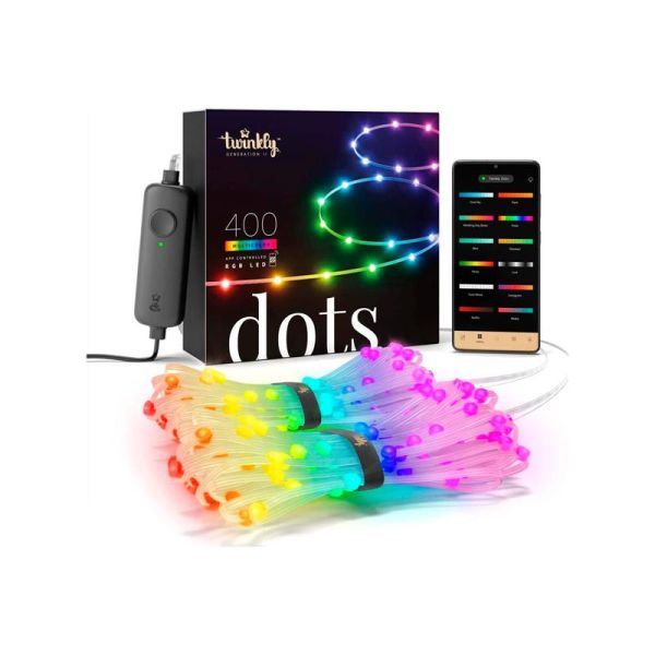Гірлянда Smart LED Twinkly Dots Lights RGB 400 IP44 20м кабель прозорий