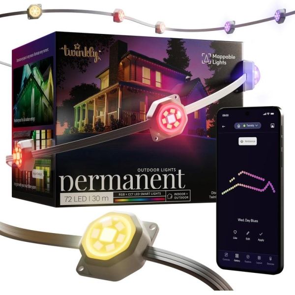 Гірлянда Smart LED Twinkly Permanent Light RGB72 IP65 кабель білий