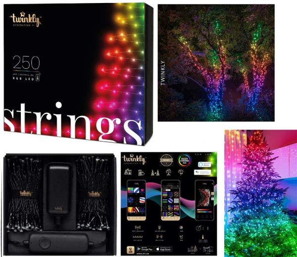 Гірлянда Smart LED Twinkly Strings RGB 250 IP44 20м кабель чорний