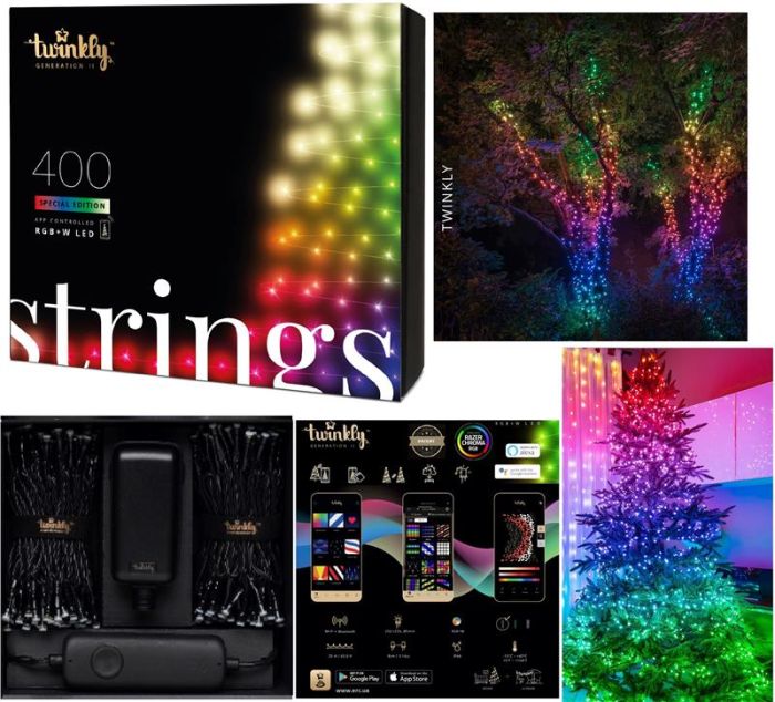 Гірлянда Smart LED Twinkly Strings RGBW 400 IP44 32м кабель чорний